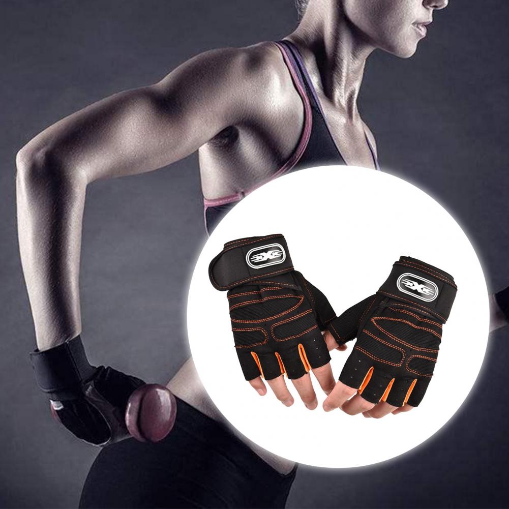 2 stücke fitness handschuhe halb finger männlichen und weiblichen atmungsaktive anti-rutsch verschleiß lange handgelenk handschuhe Außen Finger Radfahren handschuhe