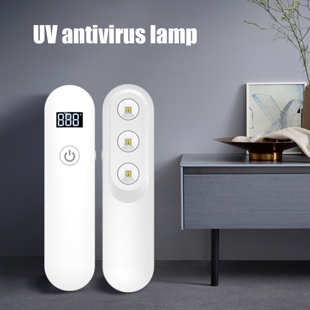 LED Handheld UV Sterilizer Disinfection Lamp LED Display UV Sterilizer Rechargeable Portable Timing Ultraviolet Germicidal Light