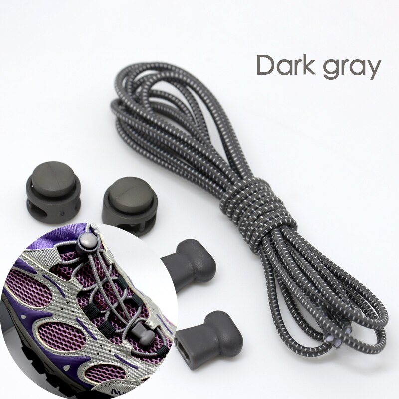 1 para sportowe elastyczne sznurowadła buty bez sznurówek sznurowadła dla dzieci dla dorosłych leniwe sznurowadła akcesoria do obuwia lacety elastique chaussure: Dark gray