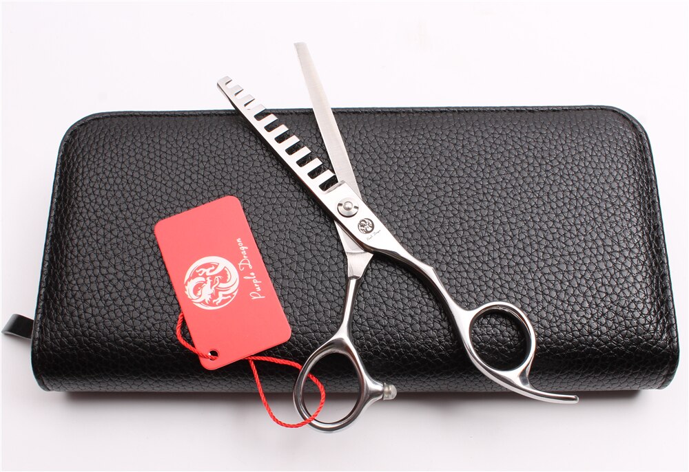 6'' 17cm Japan 440C Purple Dragon Human Hair Thinning Scissors 10 Teeth Barbers' Scissors Thinning Rate 40% Z2005-A