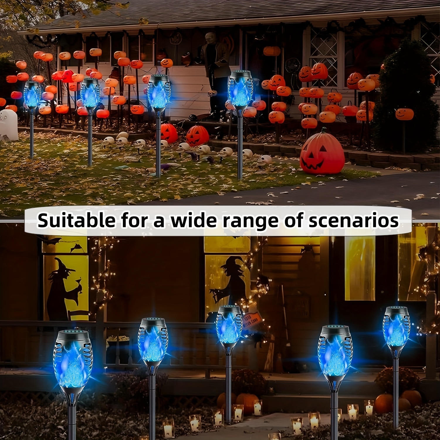 12LED Solar- Flamme Halloween exklusive Taschenlampe flackernde Lampe wasserdichte Garten dekoration Ich bin Freien Rasen Weg Hof Stehlampe