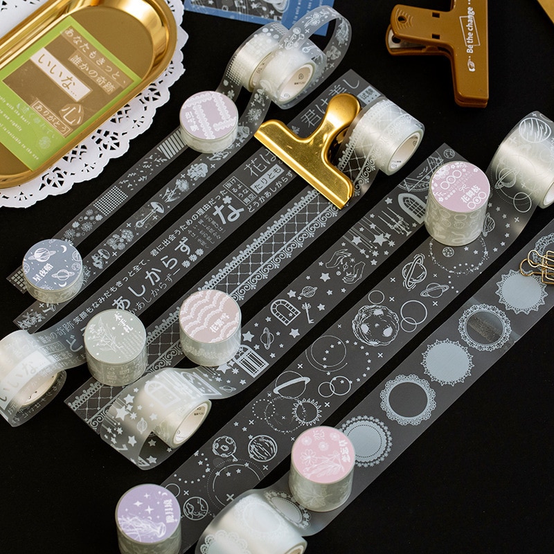 Ruban adhésif transparent en dentelle d'étoile pour animaux de compagnie, ruban adhésif pour étiquette autocollante pour Scrapbooking et bricolage