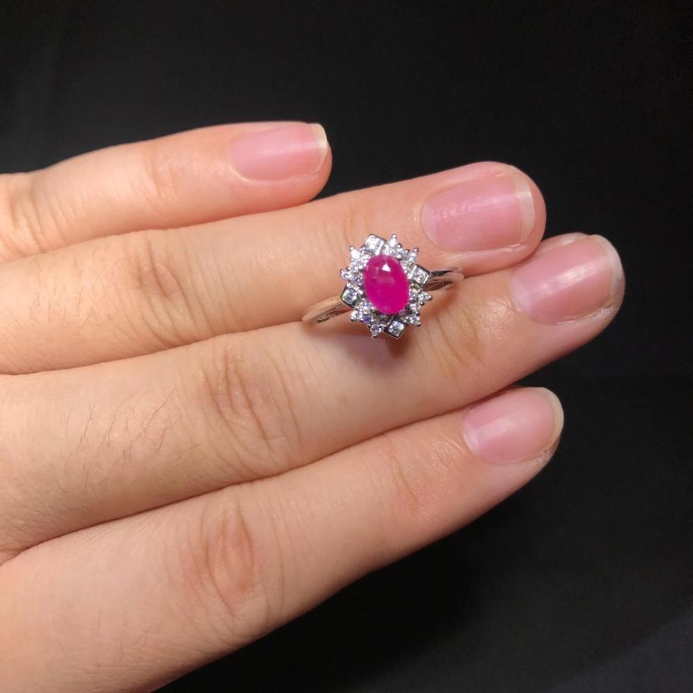 Novo anel de rubi natural feminino 925 prata estilo simples e atmosférico jóias para as necessidades diárias dos jovens