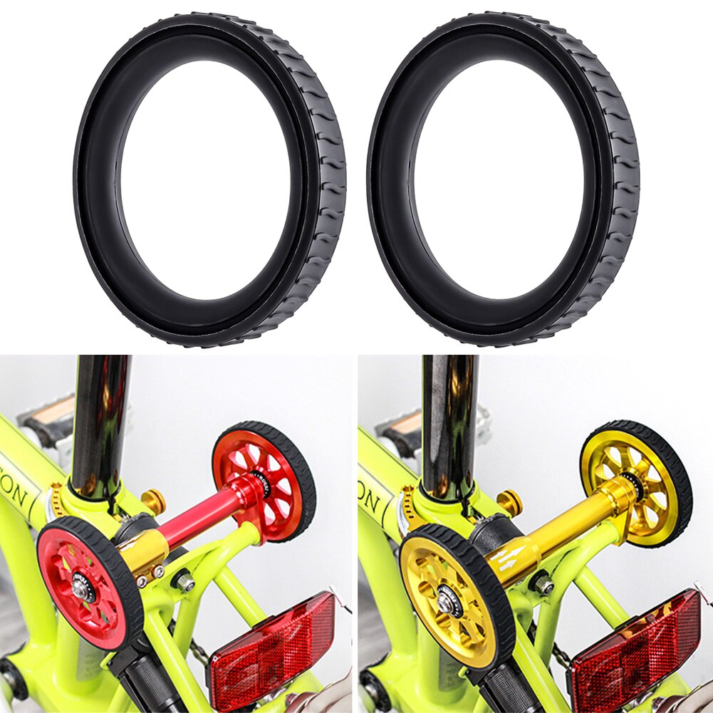 2pcs Easy Wheel Ring Non Slip Shockproof Repair For Folding Bike Cycling Durable Elastic Rubber Solid Accessories Fit For MUQZI