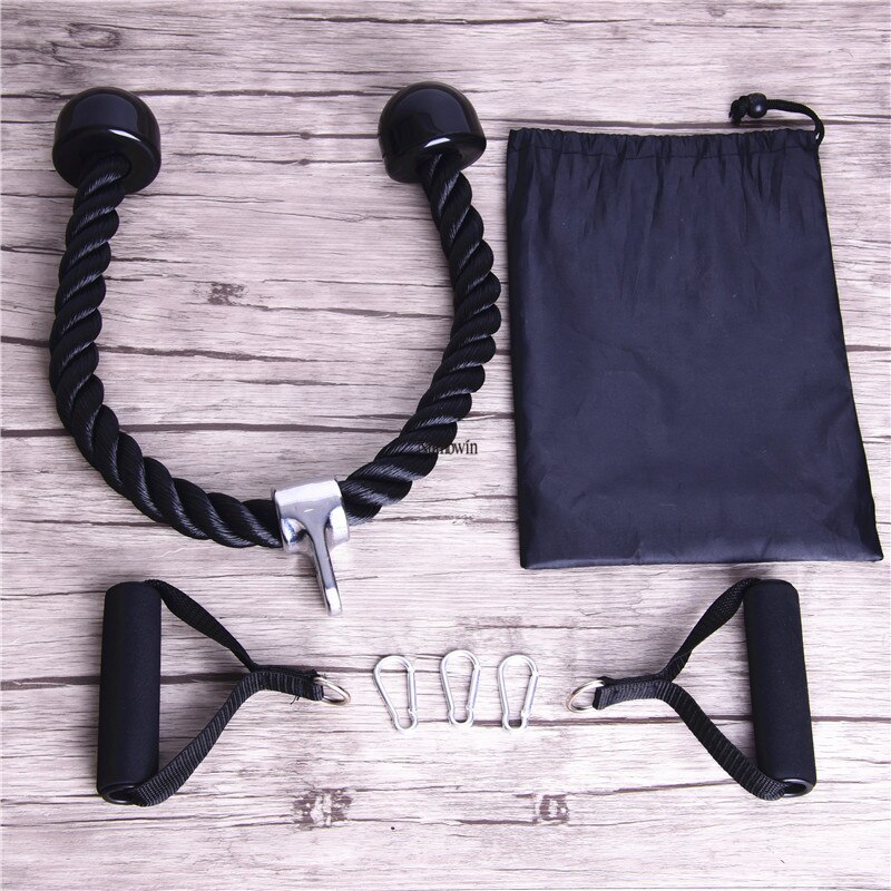 Fitness diy trissa kabel maskin lyft arm biceps triceps blaster rope system hand styrketräning hem gym träningsutrustning