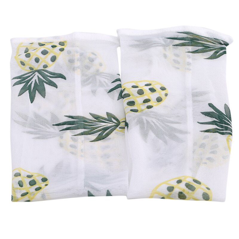 Mangas de seda hielo al aire libre transpirable secado rápido UV protector solar manguito ciclismo Dedo Largo de seda fría mangas de brazo de verano: Pineapple