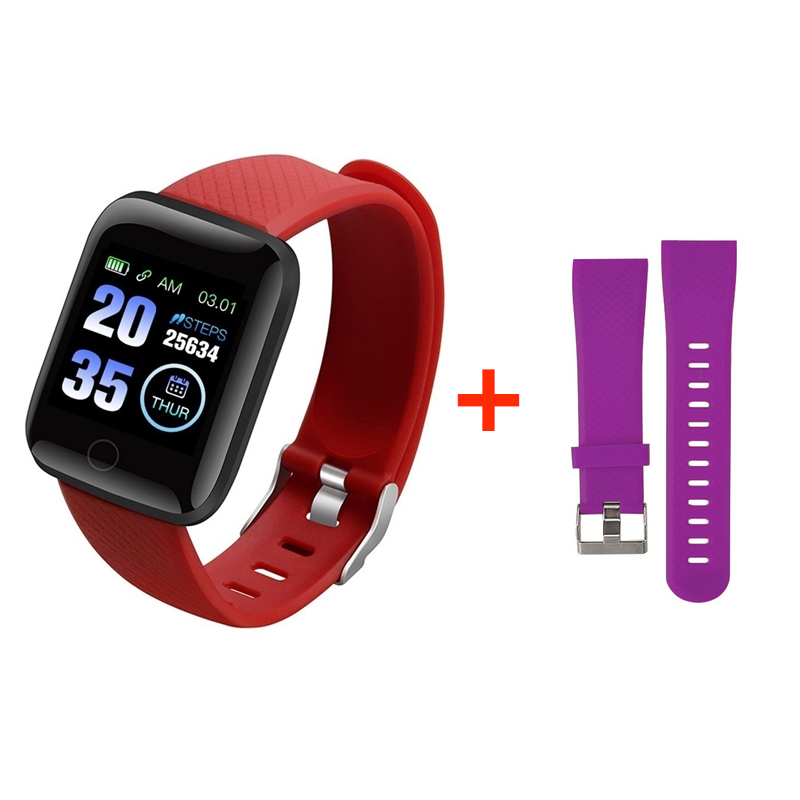 D13 Sport Smart Uhr 116 PLUS Smart Armband Herz Rate Blutdruck monitor Wasserdicht Armband tracker fitness Smart band: Red Purple