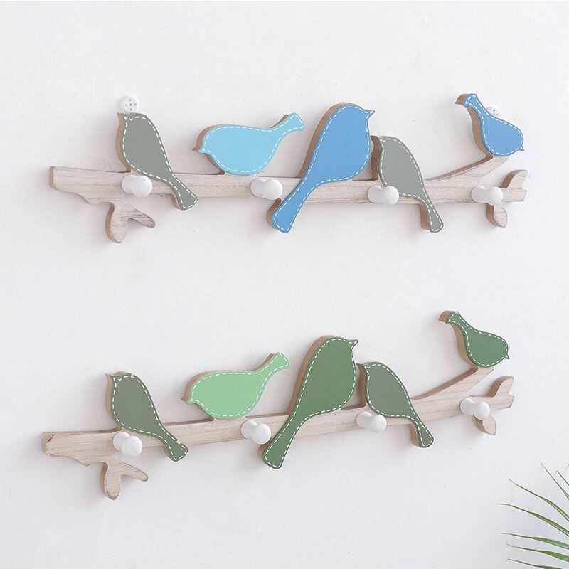 Crochet mural en bois d'oiseau | Patère murale, décor de maison, crochet Rail pour vêtements, cintre chambre salon, décorations murales de porte