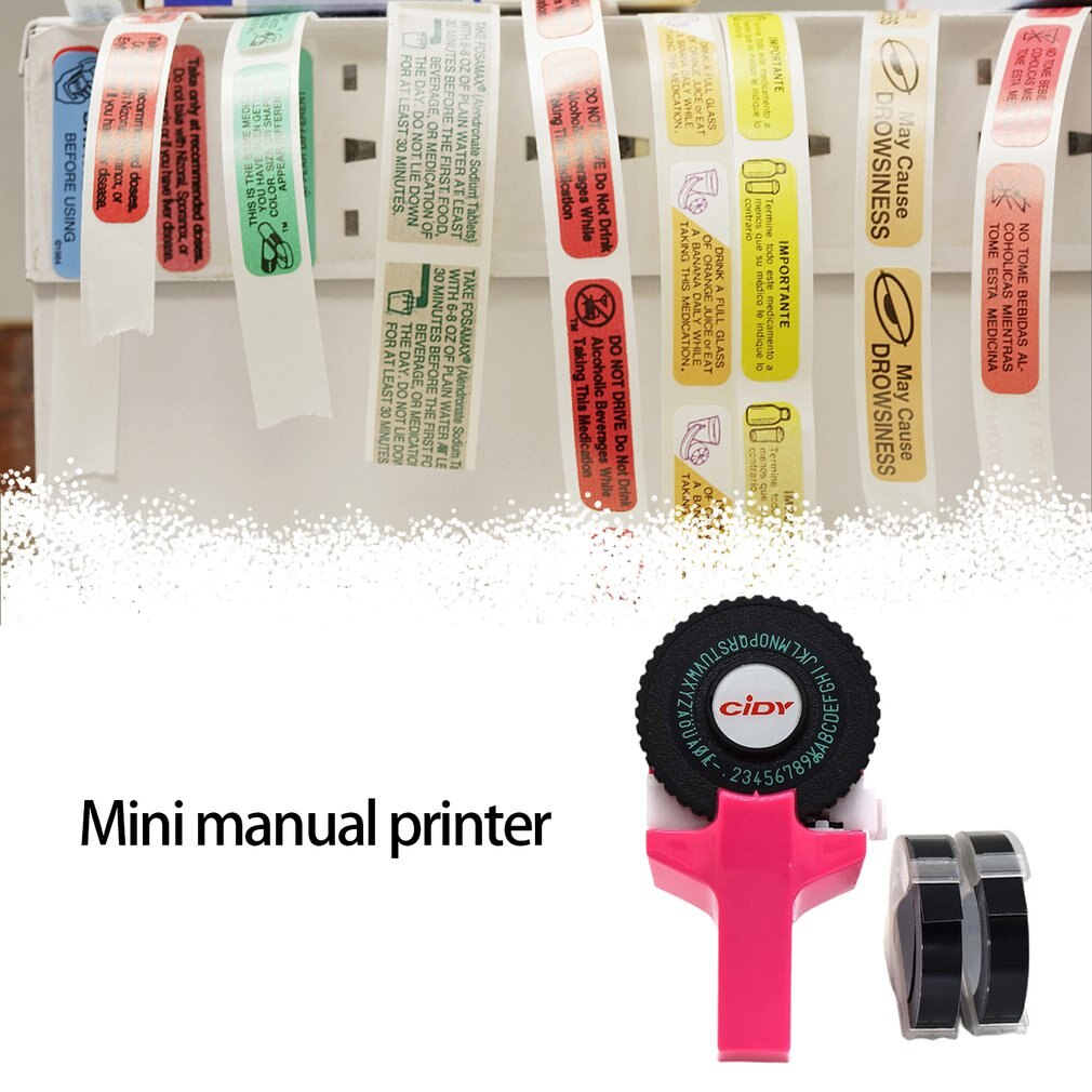 1Set Mini Handleiding Printer Mini Diy Hand Voor 3D Embossing Handleiding Tape Handmatig Schrijfmachine Belettering Embossing Label Machine