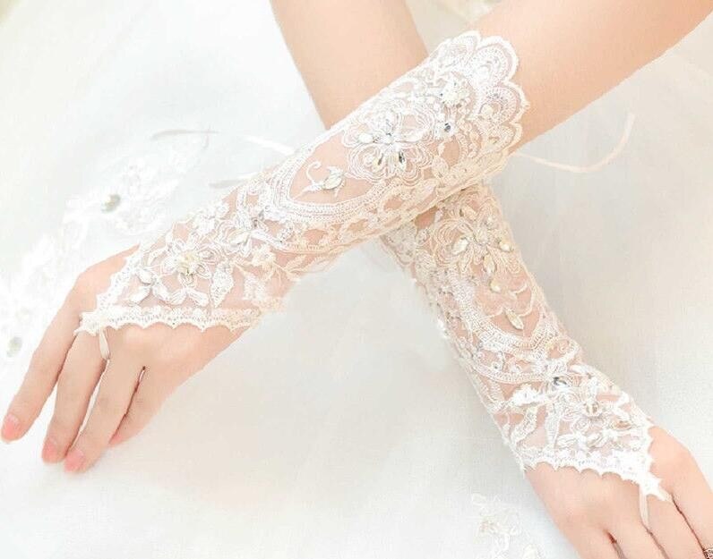 white lace bridal fingerless gloves woman wedding gloves wedding accessories gloves for brides WAS10001: Ivory