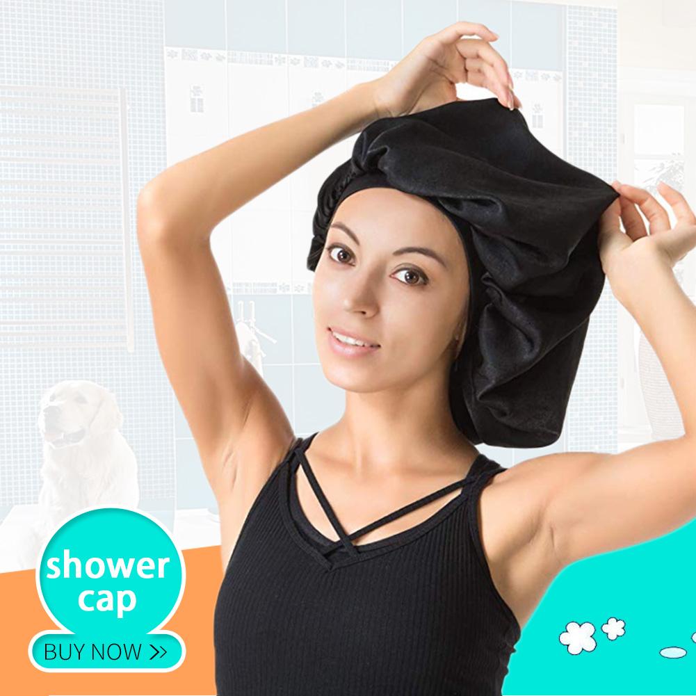 Chapeau de sommeil Super géant de , imperméable, douche, bain, soins des cheveux, Spa, protection des cheveux, Bonnet en Satin de soie