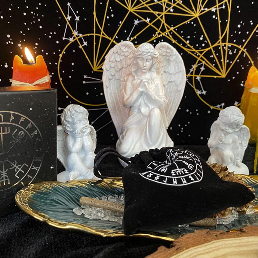 Kawaii Handgemaakte Houten Nordic Rune Card Set Rune Stenen Rune Runen Lege Opslag Kaarten Tas Waarzeggerij Collectie Rune