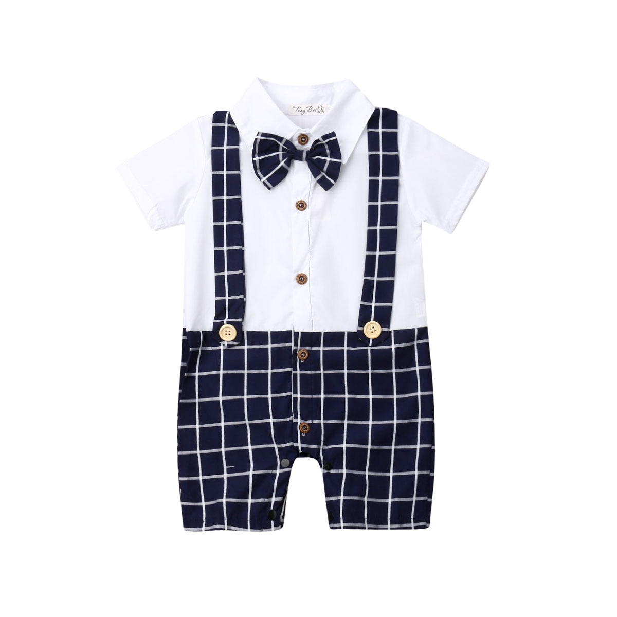 Formal Toddler Baby Boy Wedding Party Outfits Summer Plaid Clothes Set 0-24M