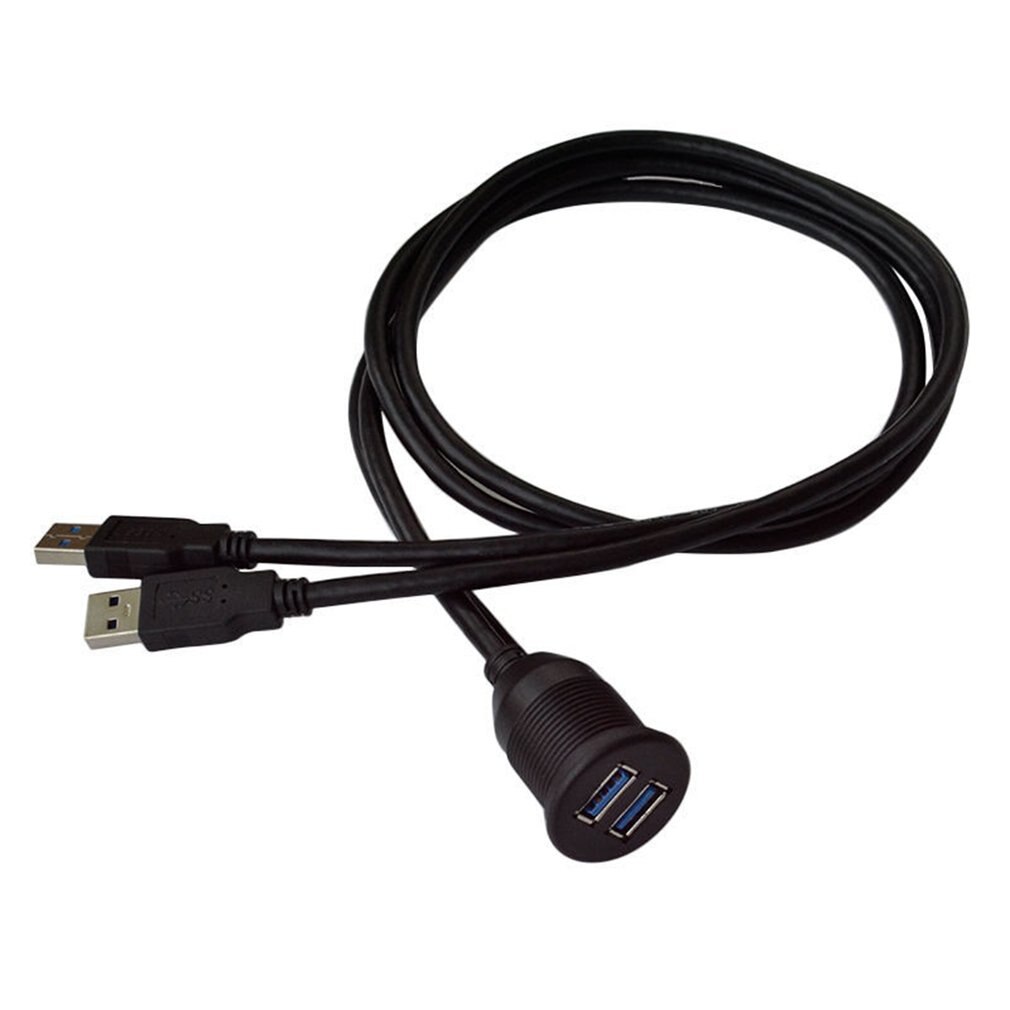 Car Dashboard Flush Mount USB Dock Adapter Dashboard Panel 3.0 Port Male to Female Cable Extension Cable for Motorcycle Boat