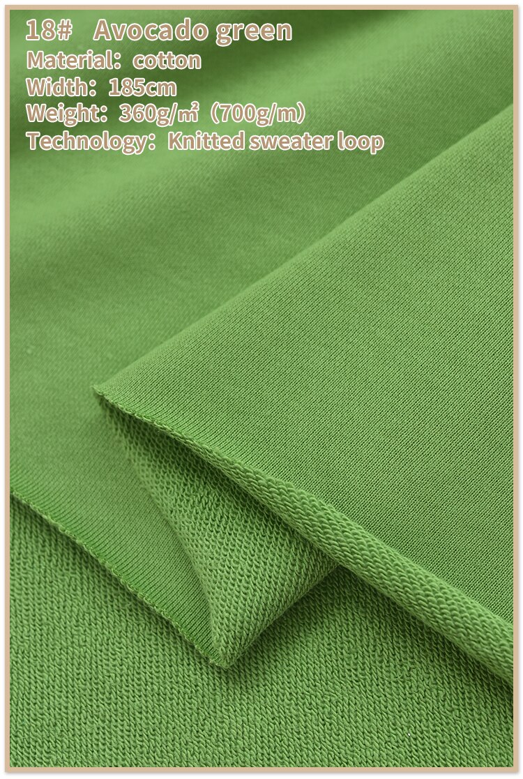 Fransk frotté bomuldsstof slidbestandigt bomuldsstof kraftig sweatshirtstof til hættetrøje 185 x 50cm: 18