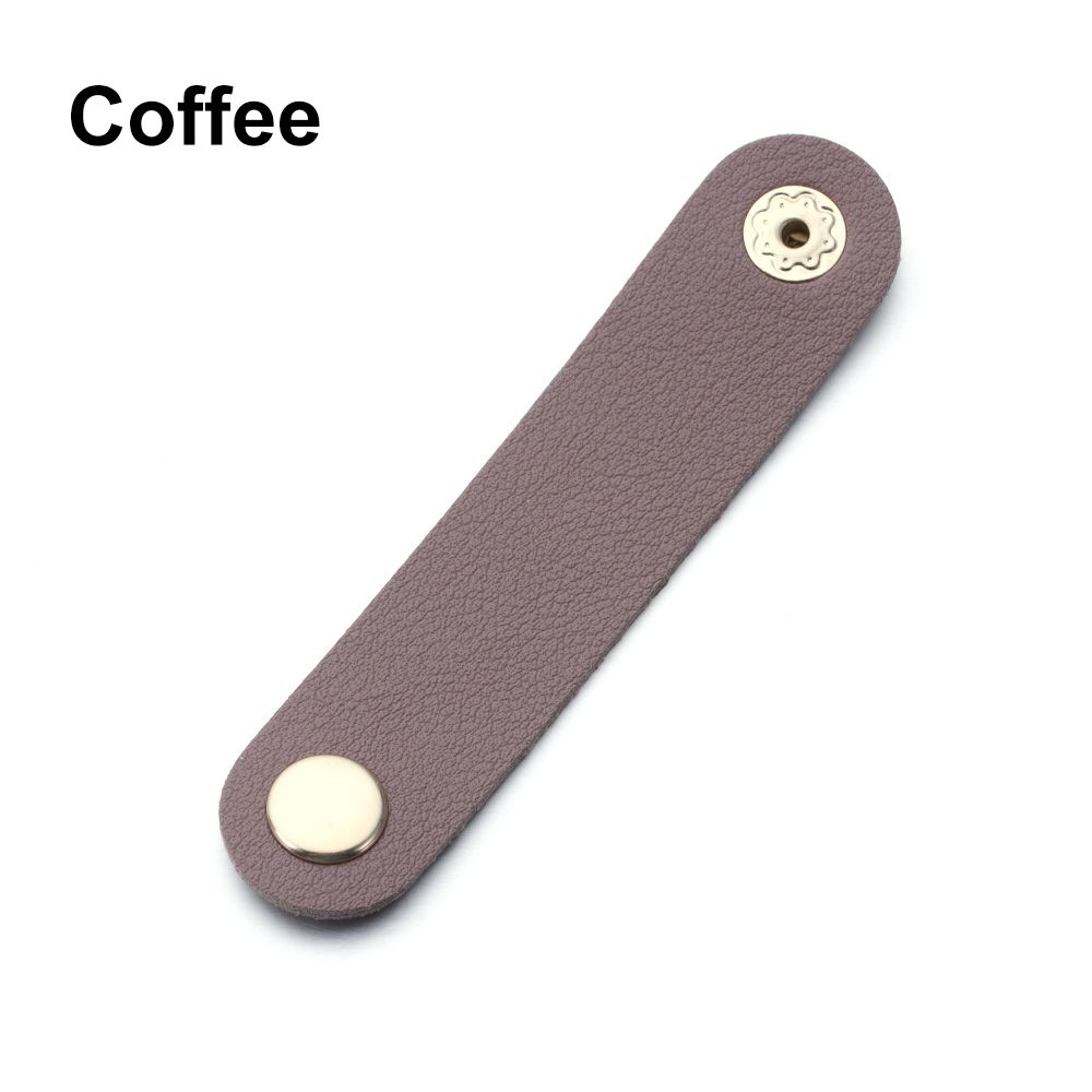 Cable Organizer Leather Wire Binding Data Cable Tie Management Bobbin Winder Marker Holder Tape Lead Straps Cord Holder: Coffee