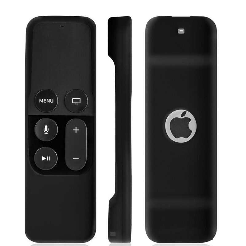 Remote Slicone Cover case For Apple TV 4K 4th Gen Remote Control Covers 4Gen Remote case Silicone Soft Protective Skin Case: Black