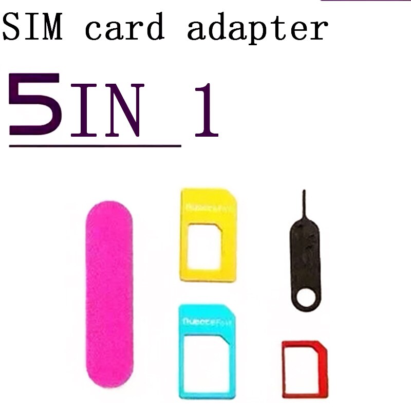 mobile phone tools 1 set 5 in 1 Nano Sim Card Adapters + Regular & Micro Sim + Standard SIM Card & Tools for iPhone 4 4s 5 5c 5s