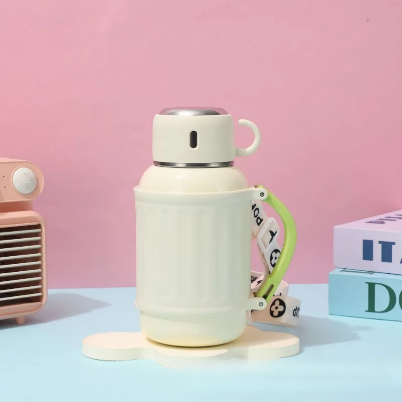 800ml Large Capacity Pot Big Belly Insulated Bottle Outdoor Portable Diagonal Cross High Beauty Cup