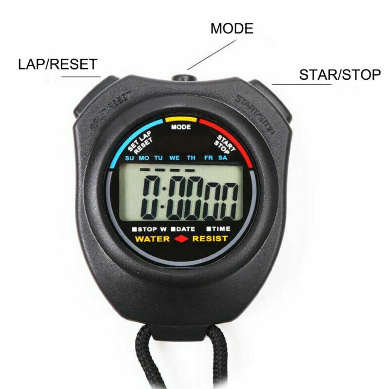 Waterproof Stop Watch Handheld Outdoor Sports Running Training Timer Portable Digital Stopwatch Timer
