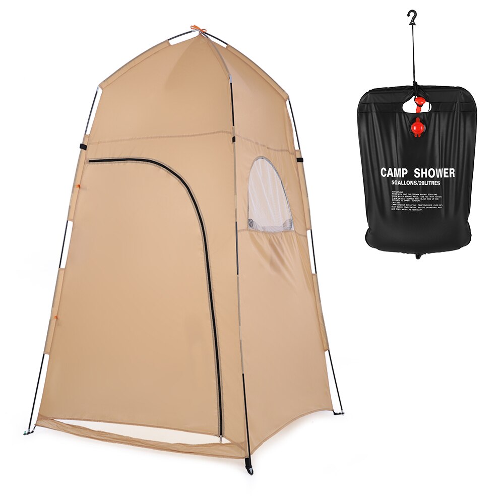 Tomshoo Outdoor Douche Bad Tent Kleedkamer Strand Tent Privacy Wc Camping Tent Met 20L/5 Gallons Solar Douche tas