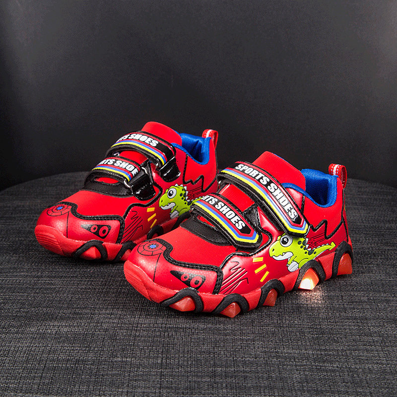 Baskets de Sport à lumières pour enfants | Nouvelles chaussures de Sport style dinosaure, baskets à la pour garçons et filles, taille 26-31