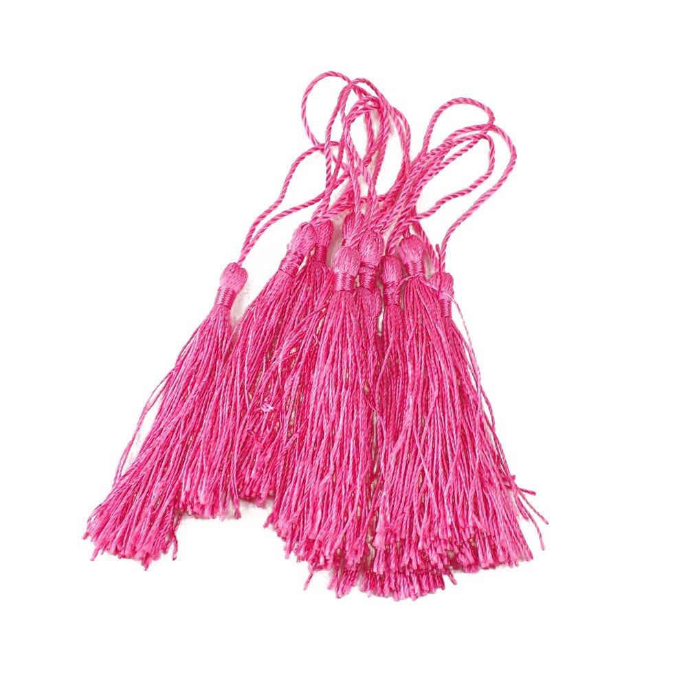 10Stck gemischte farbe 13cm Hängenden seil Seide Quasten Randbereich näHenne Knall quaste trimmen schlüssel quasten für DIY Verschönern vorhang zugang: tief Rosa