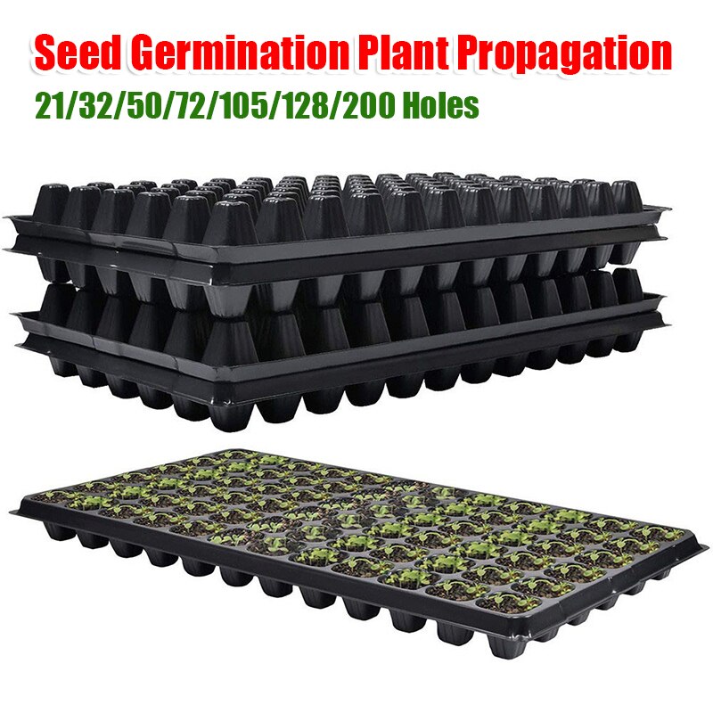 200 Holes Plastic Seedling Starter Trays Plant Flower Pots Nursery Grow Box Tray Plug Planting Planter Container