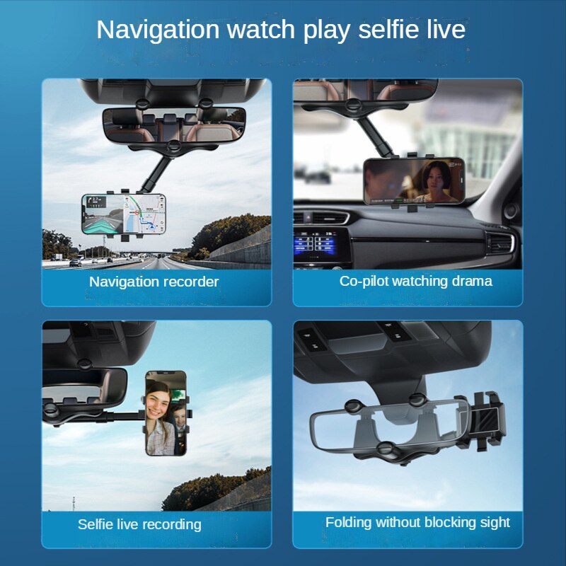 360 ° drehbare und Versenkbare Auto Telefon Halfter Multifunktionale Rückspiegel Telefon Halfter Universal- Hinten Spiegel Telefon Mounter