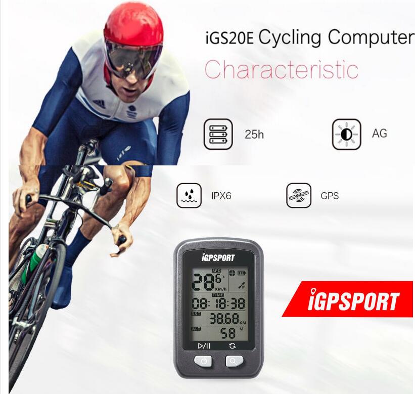 IGPSPORT igs20e GPS velocímetro inalámbrico para bicicleta odómetro IPX6 impermeable BLE4.0 ciclismo soporte para ordenador montaje S60