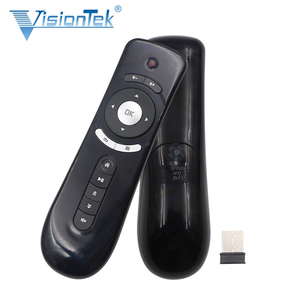 VISIONTEK Mini Air Mouse 2.4G Draadloze afstandsbediening, Ingebouwde 6 As voor PC, Android Projector, android Tv Box
