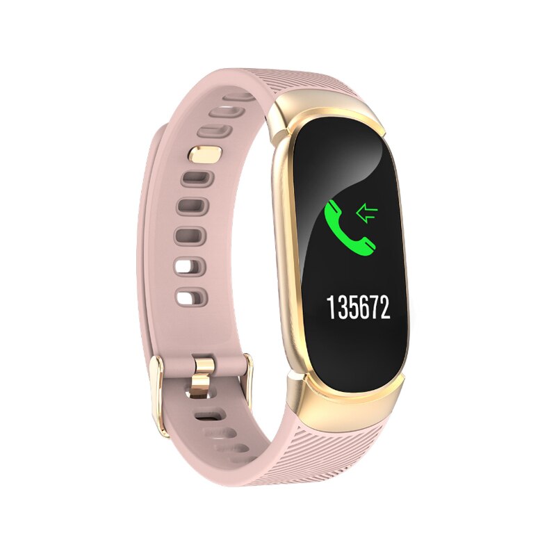 Smart Wristband Blood Pressure Heart Rate Multi-Sport Modes Sleep Monitor Smart Bracelet: Pink