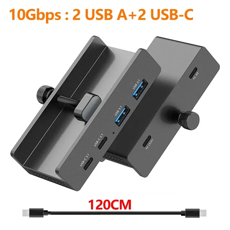 10Gbps HUB Clamp Clip USB 3.2 3.0 2.0 Splitter Adapter Zewnętrzna stacja dokująca Multi Do iMac MacbookPro Akcesoria do komputerów stacjonarnych: green