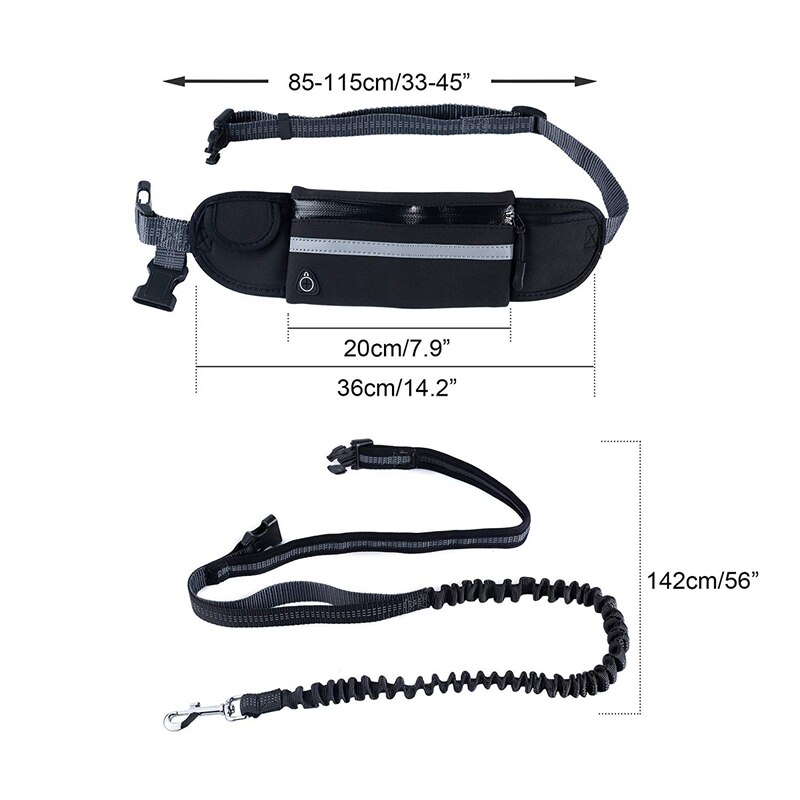 Dog traction rope nylon reflective pet supplies dog harness collar jogging adjustable belt waist bag traction belt rope