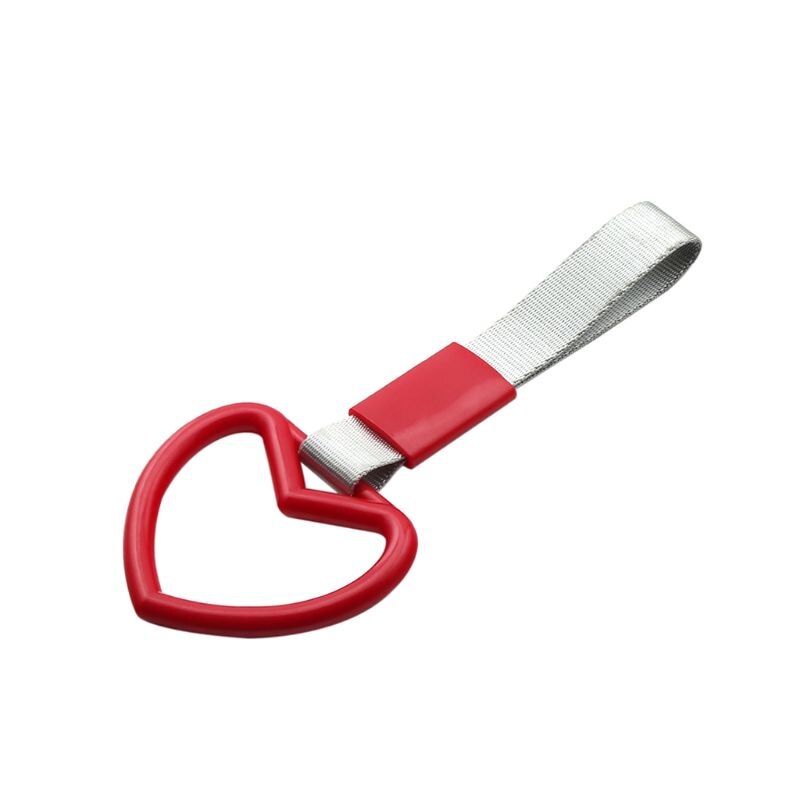 Biltillbehör tsurikawa hjärta form ring jdm tåg buss handtag hand charm rem drift drift pvc plast 6 färg: Röd