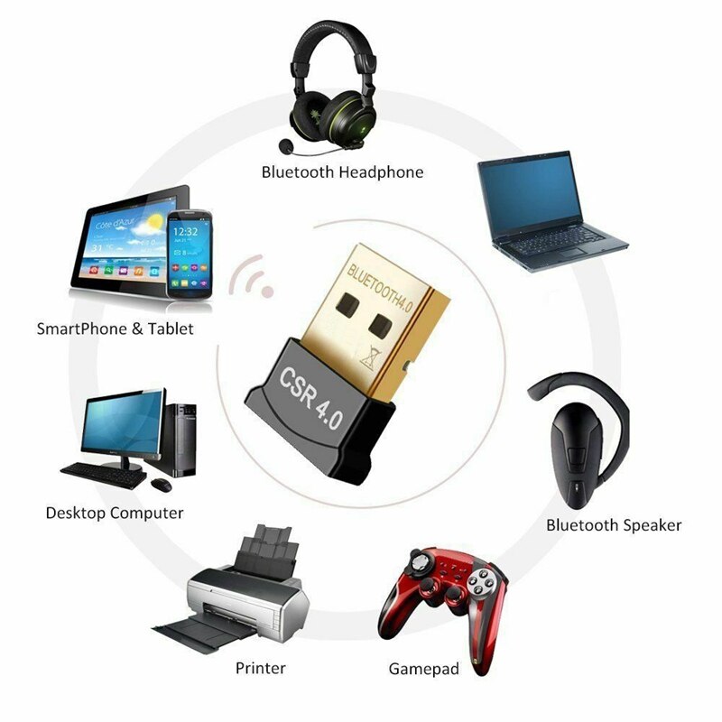 USB Bluetooth Mini Adapter CSR V 4.0 Dongle Dual Mode Wireless USB 2.0/3.0 bps for Windows XP Win 7