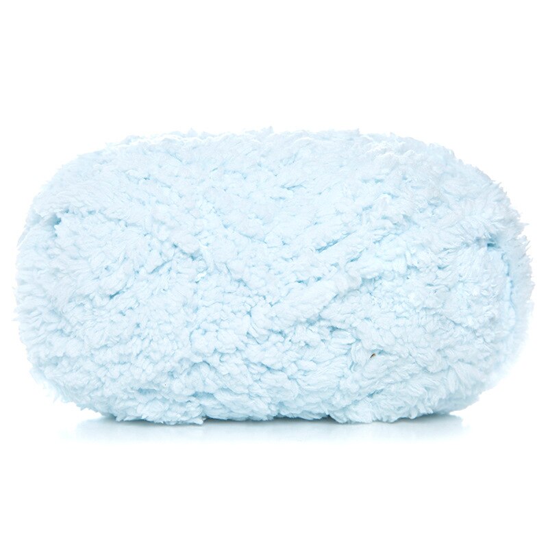 Fil doux et lisse pour tricot à la main, 50 grammes par boule, laine polaire de corail colorée, fil au Crochet, fournitures d'écharpe, de chapeau, de pull pour bébé: light blue