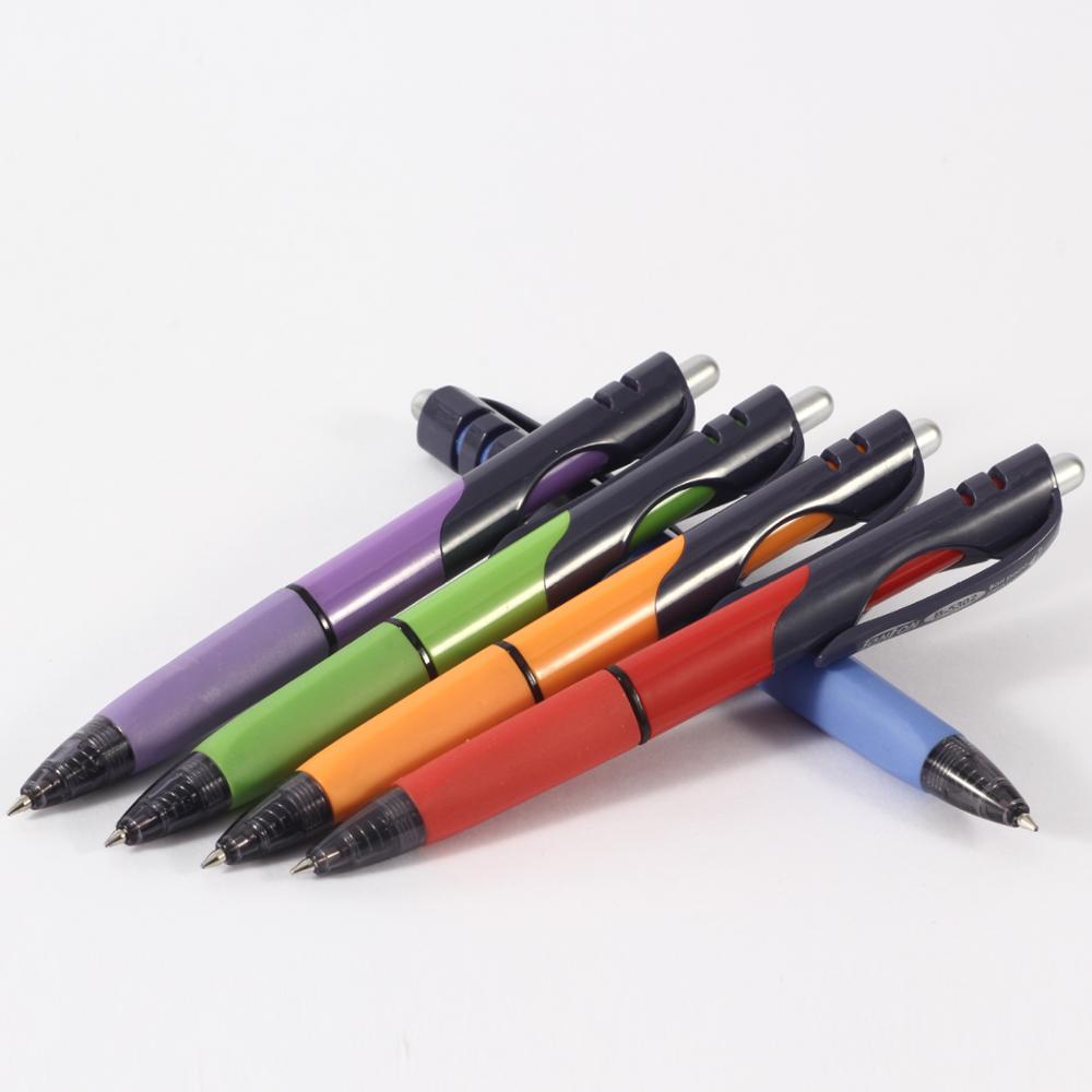 3pcs 5302 press the plastic ball pen triangle jump office ball pen 30 years brand ball point pen