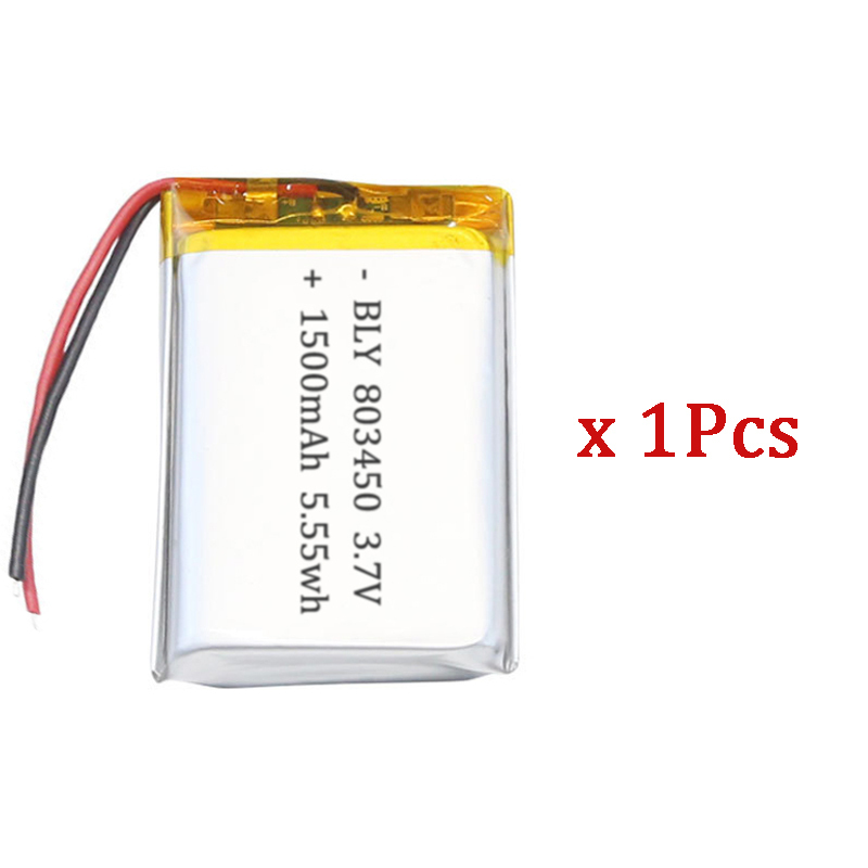 3.7V 1500mAh 803450 Batería de iones de litio de la batería de litio del polímero para la capacidad real del banco de energía GPS 100%: Morado