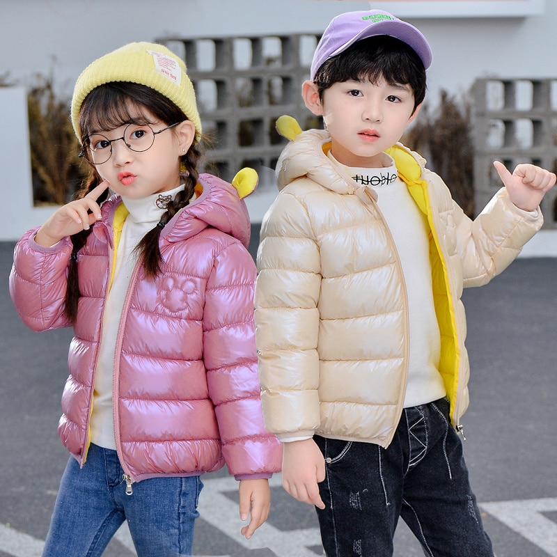 HIPAC Boy Girl Winter Coat Shiny Child Jacket Windproof Baby Boys Girls Warm Children Outfits for Kids Clothes Snowsuit