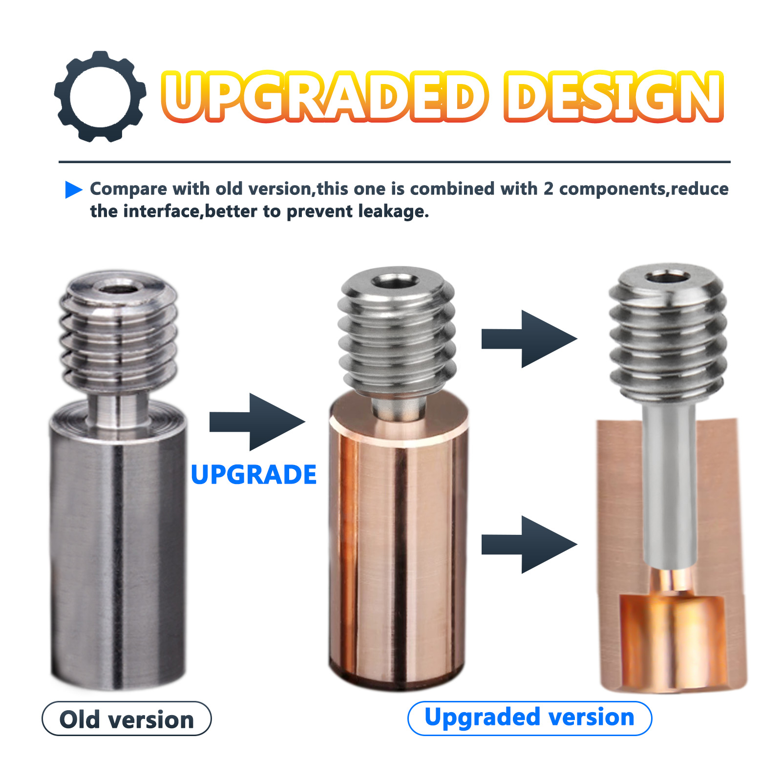 V6 Bimetal Heatbreak Copper Titanium Upgrade Throat For artillery sidewinder X1 X2/Genius ,Genius Pro 3D Printer E3D V6 Throats
