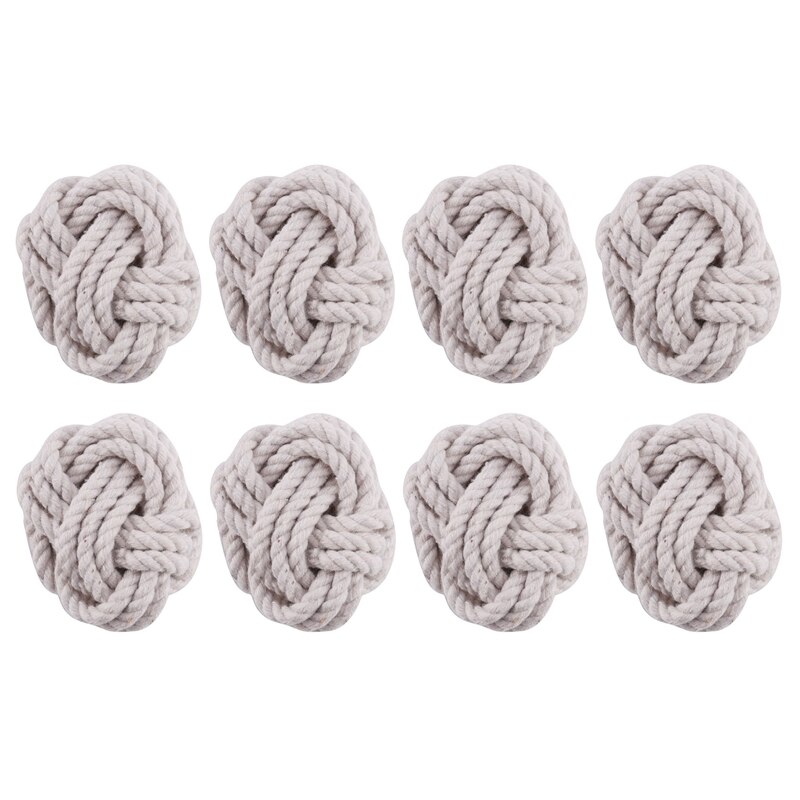 -8Pcs Model Kamer Natuurlijke Jute Servet Ring Touw Geweven Servet Gesp Linnen Touw Servet Ring