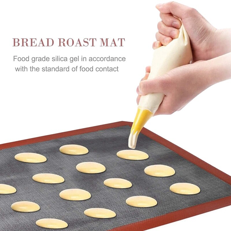 2 stuks siliconen bakmat, antiaanbak ovenvoering, geperforeerde gaasmat, bakmat voor brood en koekjes, dubbelzijdig verkrijgbaar
