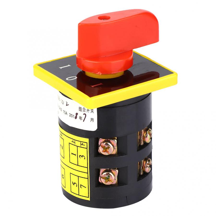 Electric 3-Position 8 Terminals Locking Type Changeover Selector Control Switch AC 380V 10A Rotary Cam Changeover Switch