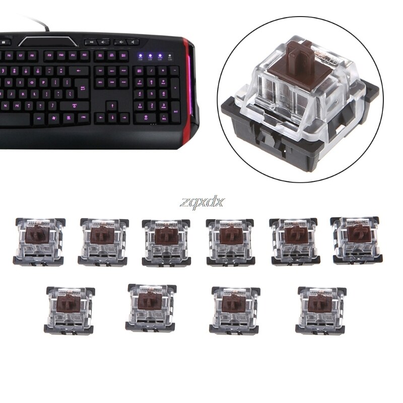 10Pcs 3 Pin Keycaps Bruin Mechanische Toetsenbord Schakelaar Voor Cherry Mx Toetsenbord Z09