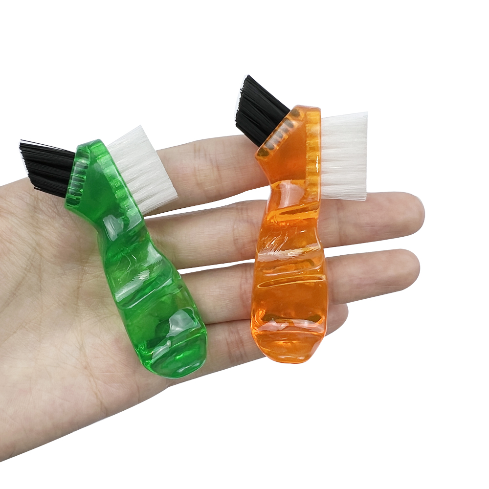 Mini escova de dentes dedicada para dentadura, cabeça dupla, escovas de dentes falsos, escova de limpeza de goma, portátil, escova dupla face