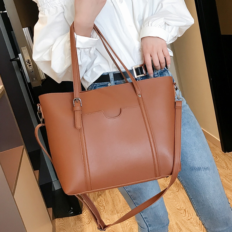 Store kvinder håndtaske læder kvinder skuldertasker kvinder messenger tasker damer afslappet tote tasker cross body taske kvinde