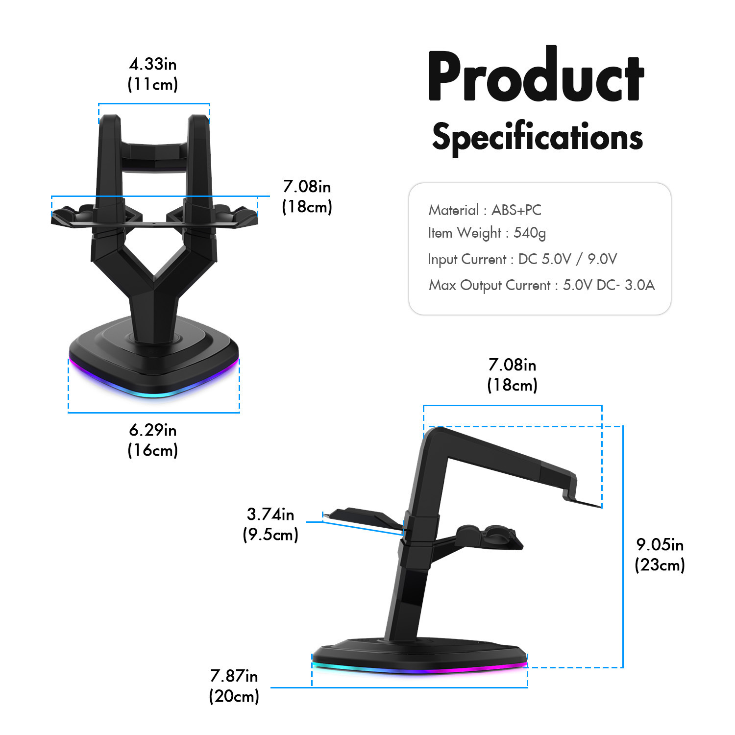 Voor Oculus Quest 2 Display Stand Vr Headset Opladen Dock Rgb Licht Opladen Base Voor Oculus Quest 2 Oculus Rift S Accessoires