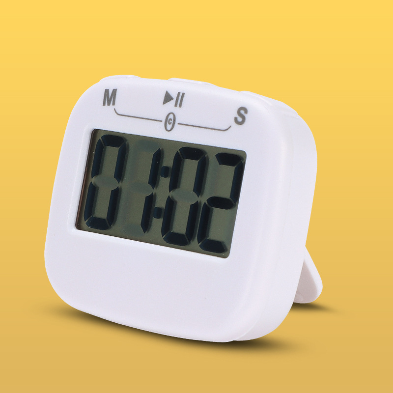 Digital LCD kitchen timer with on/off switch, mute and loud alarm, 24-hour clock, children, teachers, kitchen