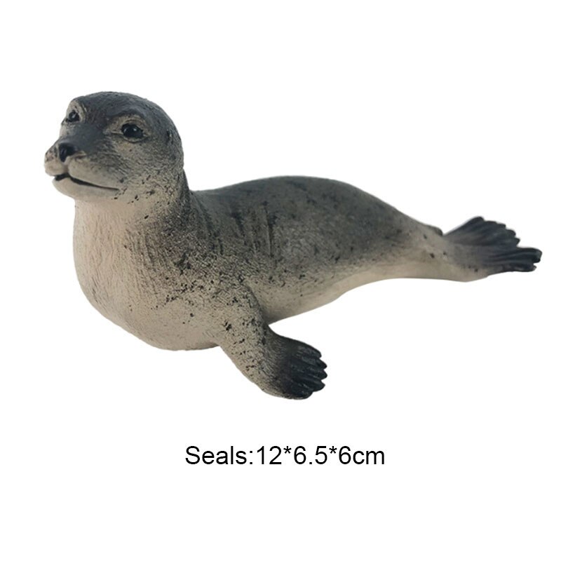 Educational toys for children simulated animal ocean great white shark seabed creatures girls toys for kids school learning: Small Seal